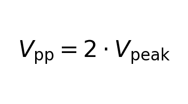 V_pp = 2 * V_peak